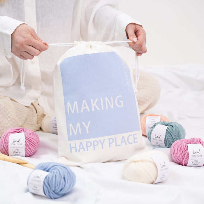 Making My Happy Place | Knitting & Crochet Project Bag - Wool Couture