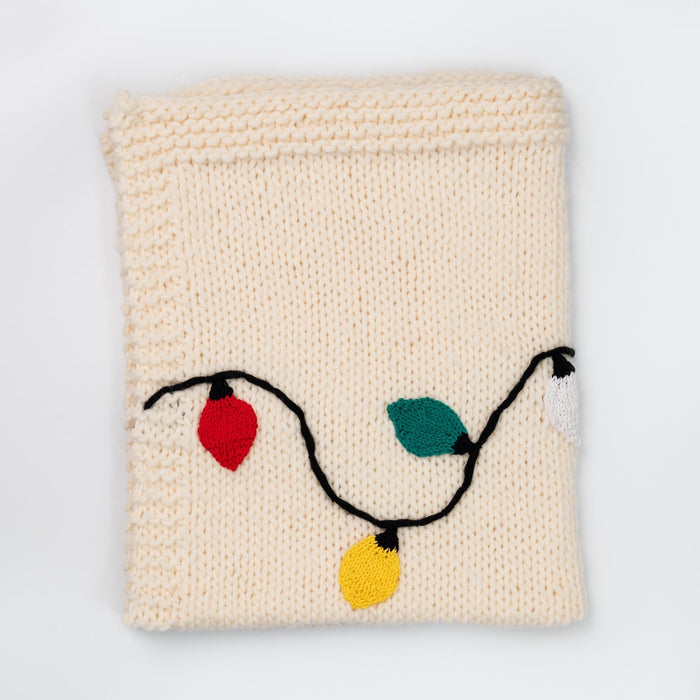 Merry & Bright Christmas Lights Blanket Knitting Kit - Wool Couture