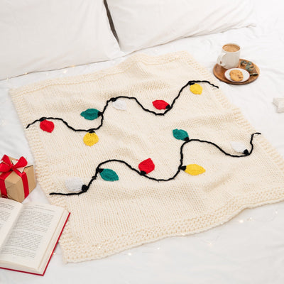 Merry & Bright Christmas Lights Blanket Knitting Kit - Wool Couture