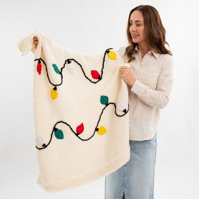 Merry & Bright Christmas Lights Blanket Knitting Kit - Wool Couture