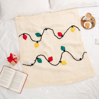 Merry & Bright Christmas Lights Blanket Knitting Kit - Wool Couture