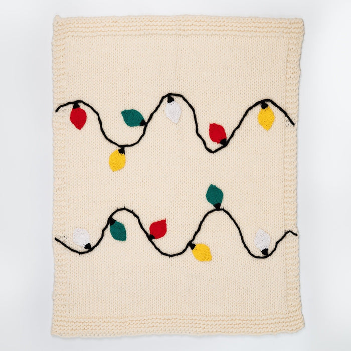 Merry & Bright Christmas Lights Blanket Knitting Kit - Wool Couture