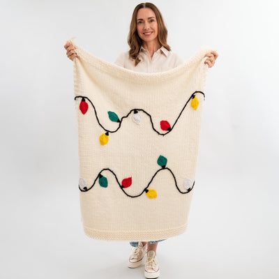 Merry & Bright Christmas Lights Blanket Knitting Kit - Wool Couture