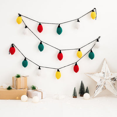 Merry & Bright Christmas Lights Garland Knitting Kit - Wool Couture