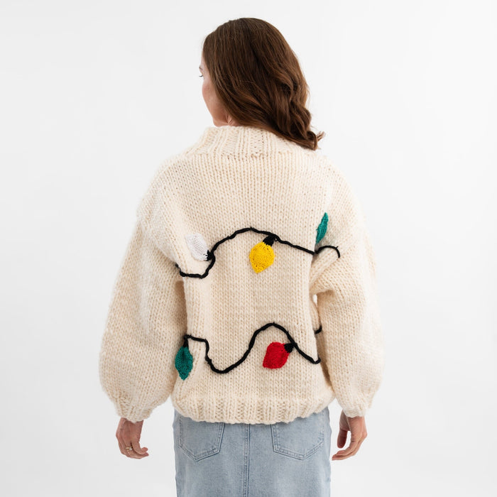 Merry & Bright Christmas Lights Jumper Knitting Kit - Wool Couture