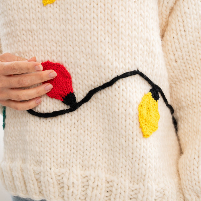 Merry & Bright Christmas Lights Jumper Knitting Kit - Wool Couture