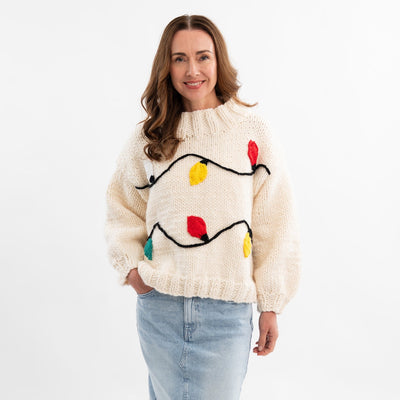 Merry & Bright Christmas Lights Jumper Knitting Kit - Wool Couture