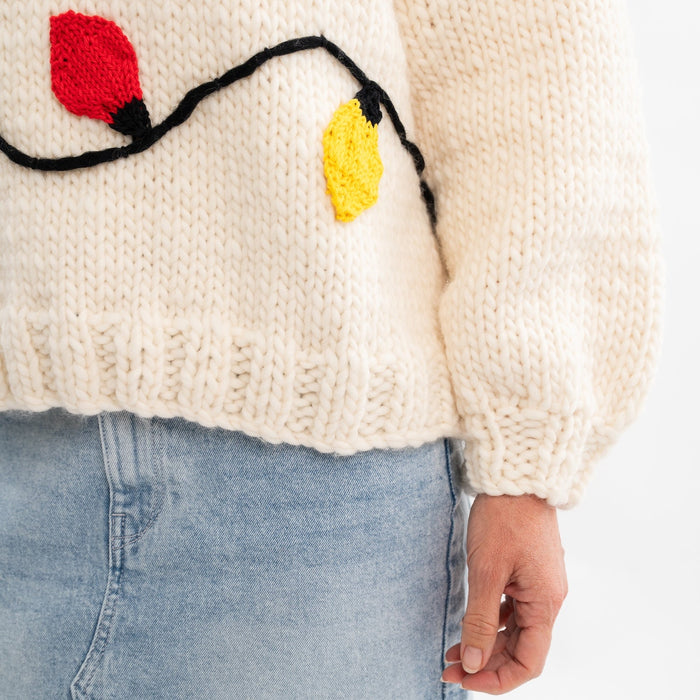 Merry & Bright Christmas Lights Jumper Knitting Kit - Wool Couture