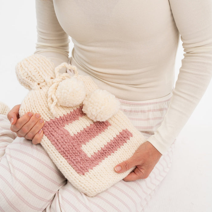 Monogram Hot Water Bottle Cover Knitting Kit - Wool Couture