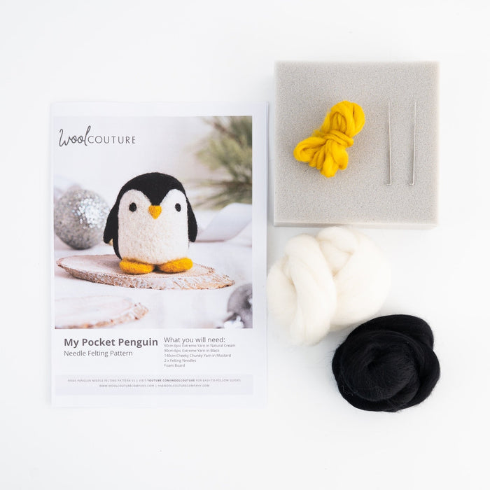 My Pocket Penguin Needle Felting Kit - Wool Couture