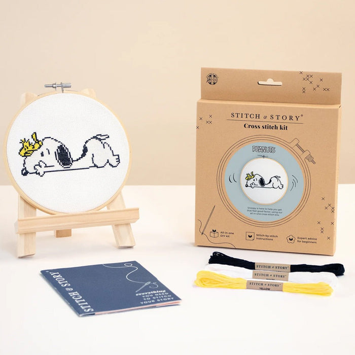 Peanuts: Snoopy Giggle Cross Stitch Kit - Wool Couture