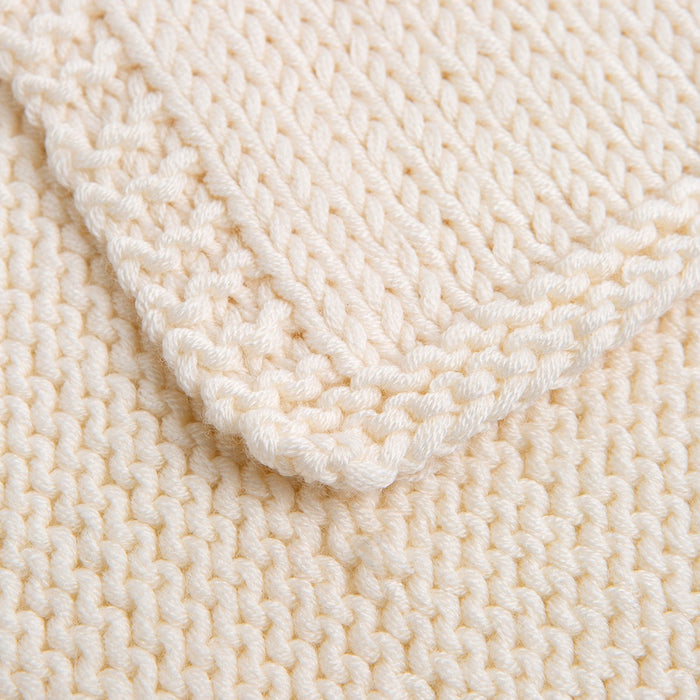Personalised Baby Blanket Knitting Kit - Natural Cream & Granite - Wool Couture
