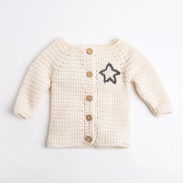 Personalised Baby Cardigan Crochet Kit - Wool Couture