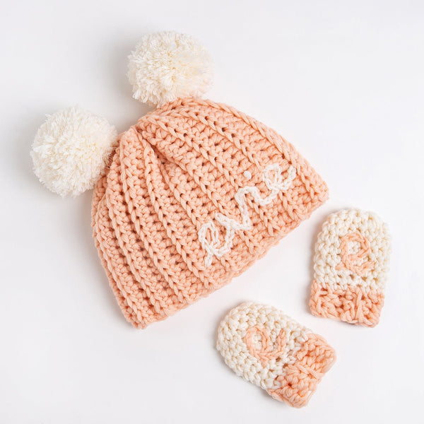 Personalised Baby Hat and Mittens Crochet Kit - Wool Couture