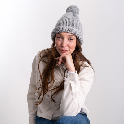 Pompom Hat Knitting Kit - Wool Couture