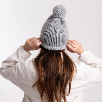 Pompom Hat Knitting Kit - Wool Couture