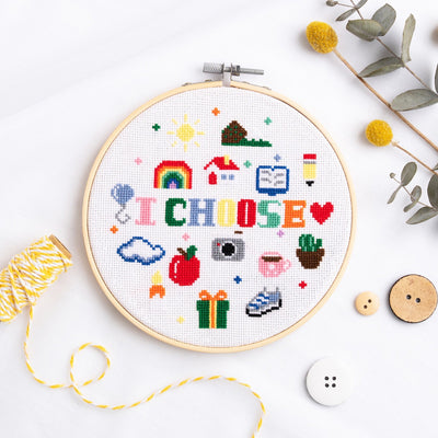 Positive Affirmation Cross Stitch Kit - Wool Couture