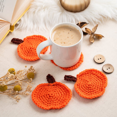 Pumpkin Coasters Crochet Kit - Wool Couture