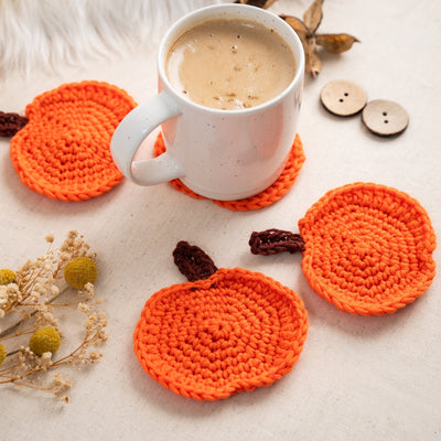 Pumpkin Coasters Crochet Kit - Wool Couture