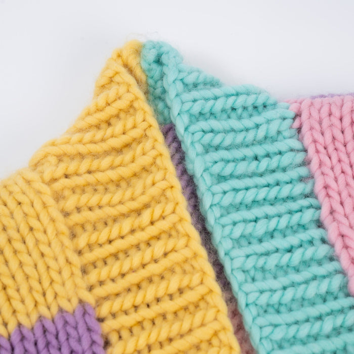 Rainbow Chunky Cardigan Easy Knitting Kit - Wool Couture