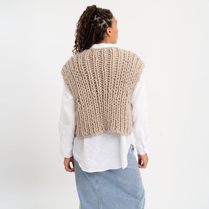 Ribbed Sweater Vest Knitting Kit - Wool Couture