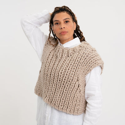 Ribbed Sweater Vest Knitting Kit - Wool Couture