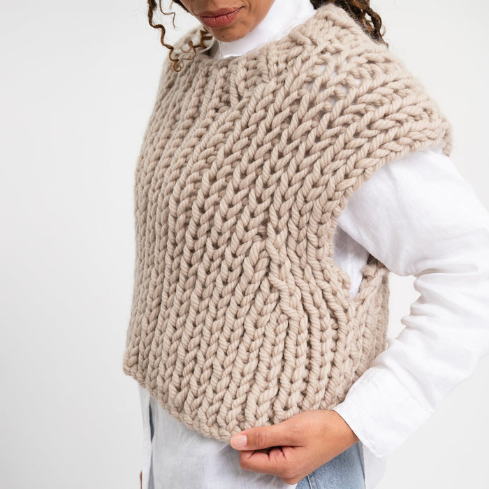 Ribbed Sweater Vest Knitting Kit - Wool Couture