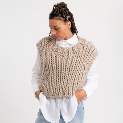 Ribbed Sweater Vest Knitting Kit - Wool Couture