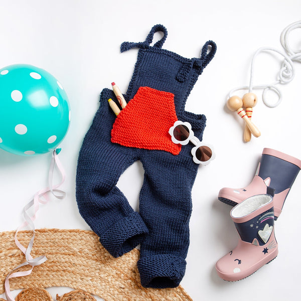 Soft Play Dungarees Knitting Kit - Wool Couture