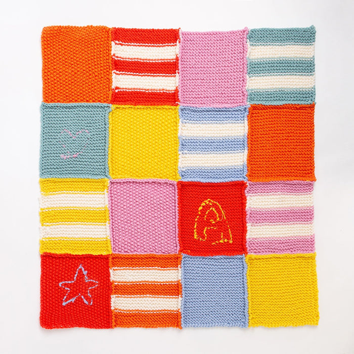 Toddler Bright Blanket Knitting Kit - Wool Couture