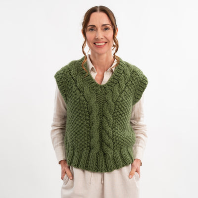 Willow Chunky Cable Vest Knitting Kit