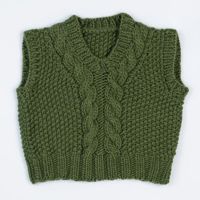 Willow Chunky Cable Vest Knitting Kit - Wool Couture