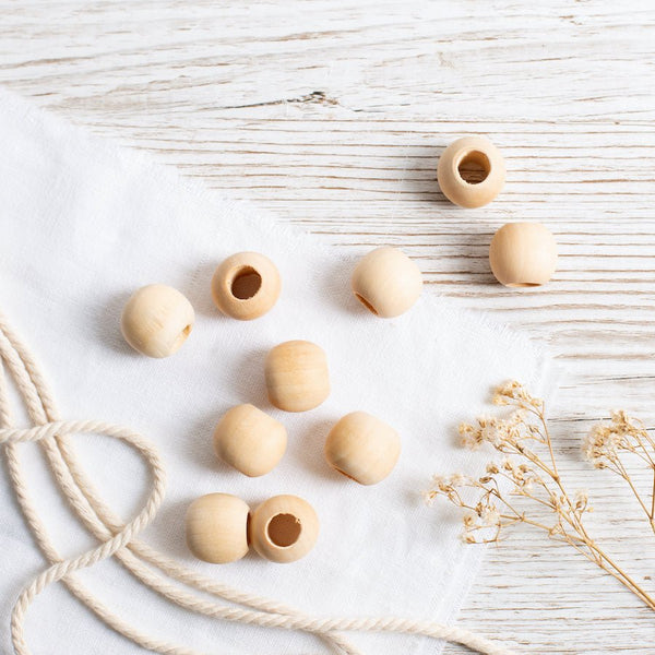 20mm Round Wooden Beads - Wool Couture