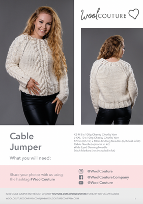 Jumper Knitting PDF Pattern -  Cable Knit Jumper