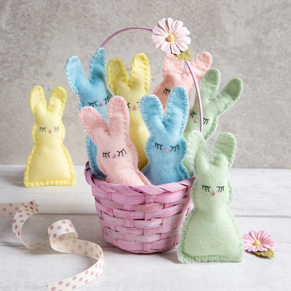 A Basket of Bunnies Felt Craft Kit - Wool Couture