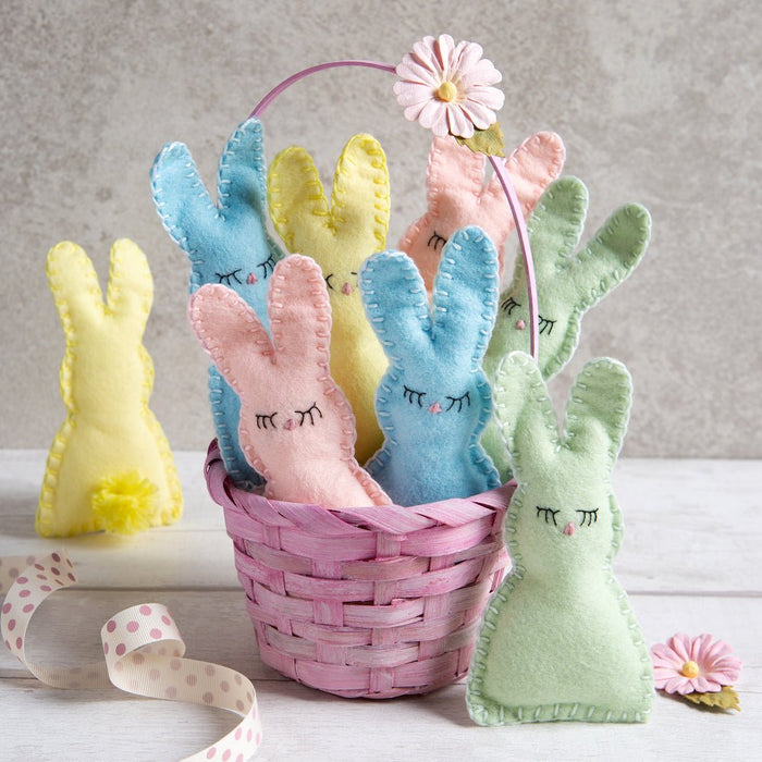 A Basket of Bunnies Felt Craft Kit - Wool Couture