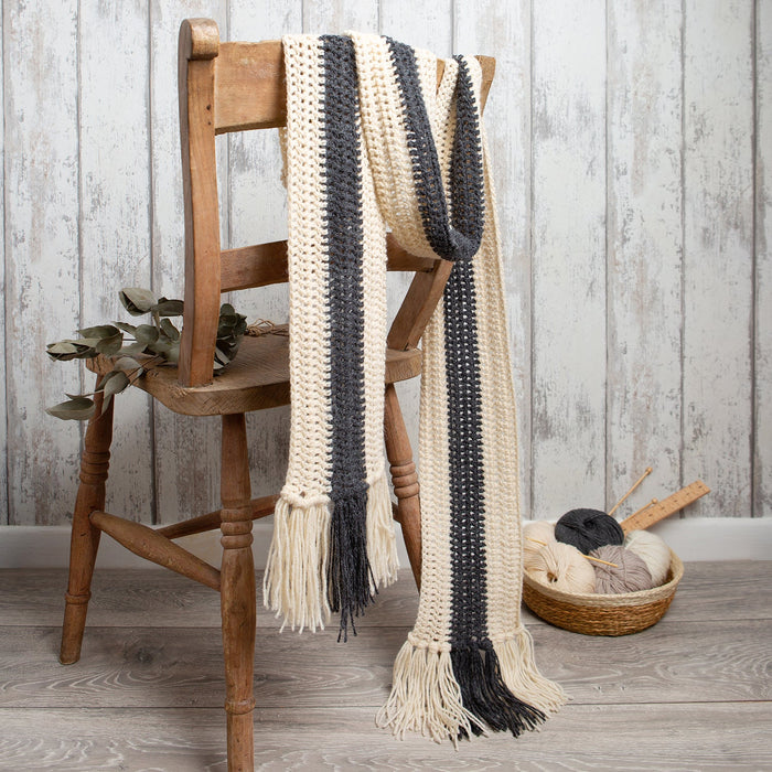Accessories Crochet Kit - Striped Alpaca Scarf - Wool Couture