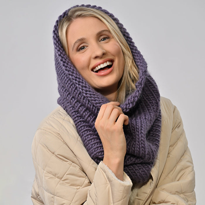 Accessories Knitting Kit - Absolute Beginners Heather Snood - Wool Couture