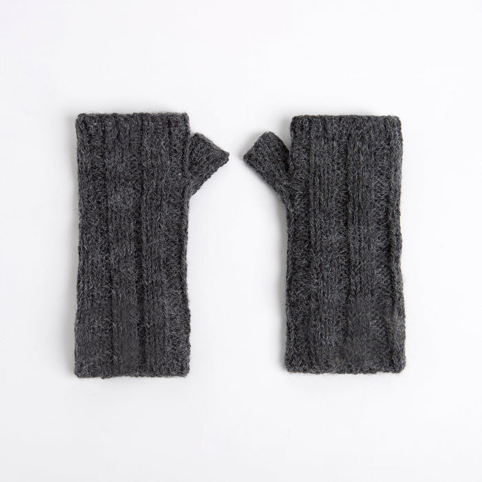 Accessories Knitting Kit - Alpaca Fingerless Gloves Grey - Wool Couture