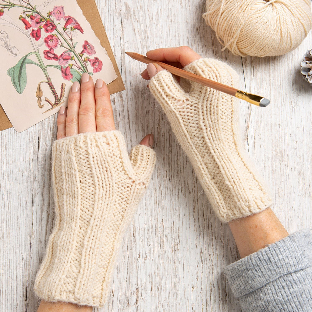 Ivory shop fingerless gloves
