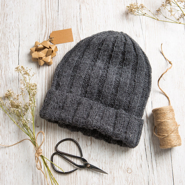 Accessories Knitting Kit - Alpaca Hat Granite Grey - Wool Couture