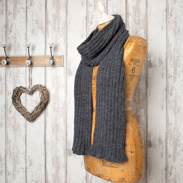 Accessories Knitting Kit - Alpaca Scarf Granite Grey - Wool Couture
