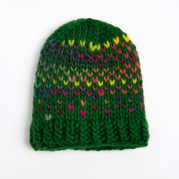 Accessories Knitting Kit - Ellie Hat Forest Green - Wool Couture