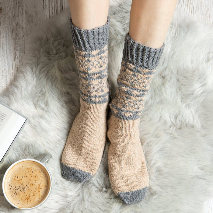 Accessories Knitting PDF Pattern - Fair Isle Socks - Wool Couture