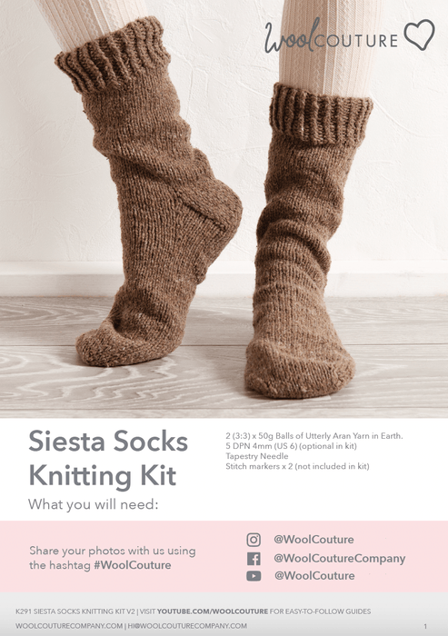 Accessories Knitting PDF Pattern - Siesta Socks - Wool Couture