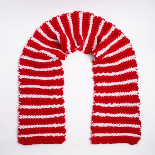 Adult Candy Cane Scarf Knitting Kit - Wool Couture