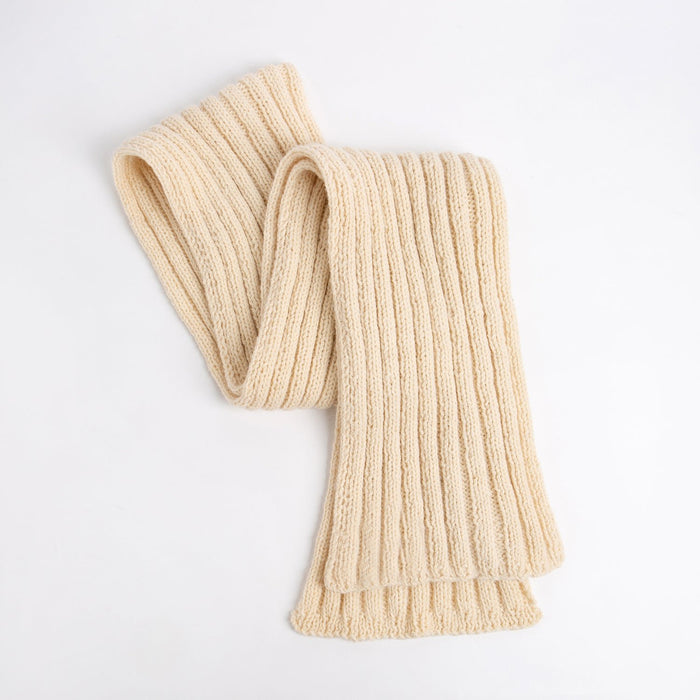 Alpaca Knitting Kit - Hat, Scarf + Fingerless Gloves Ivory - Wool Couture