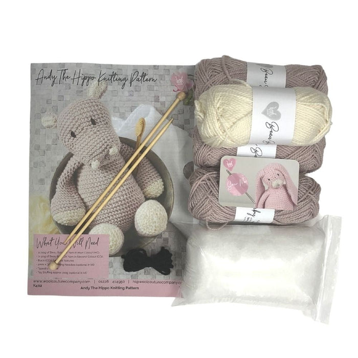 Andy Hippo Knitting Kit - Wool Couture