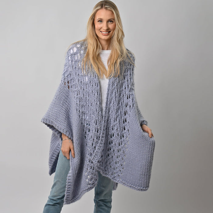 Aveline Poncho Shawl Knitting Kit - Wool Couture