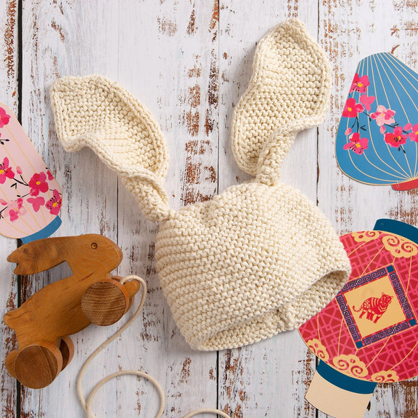 Baby Bunny Ear Hat Knitting Kit - Year Of The Rabbit - Wool Couture